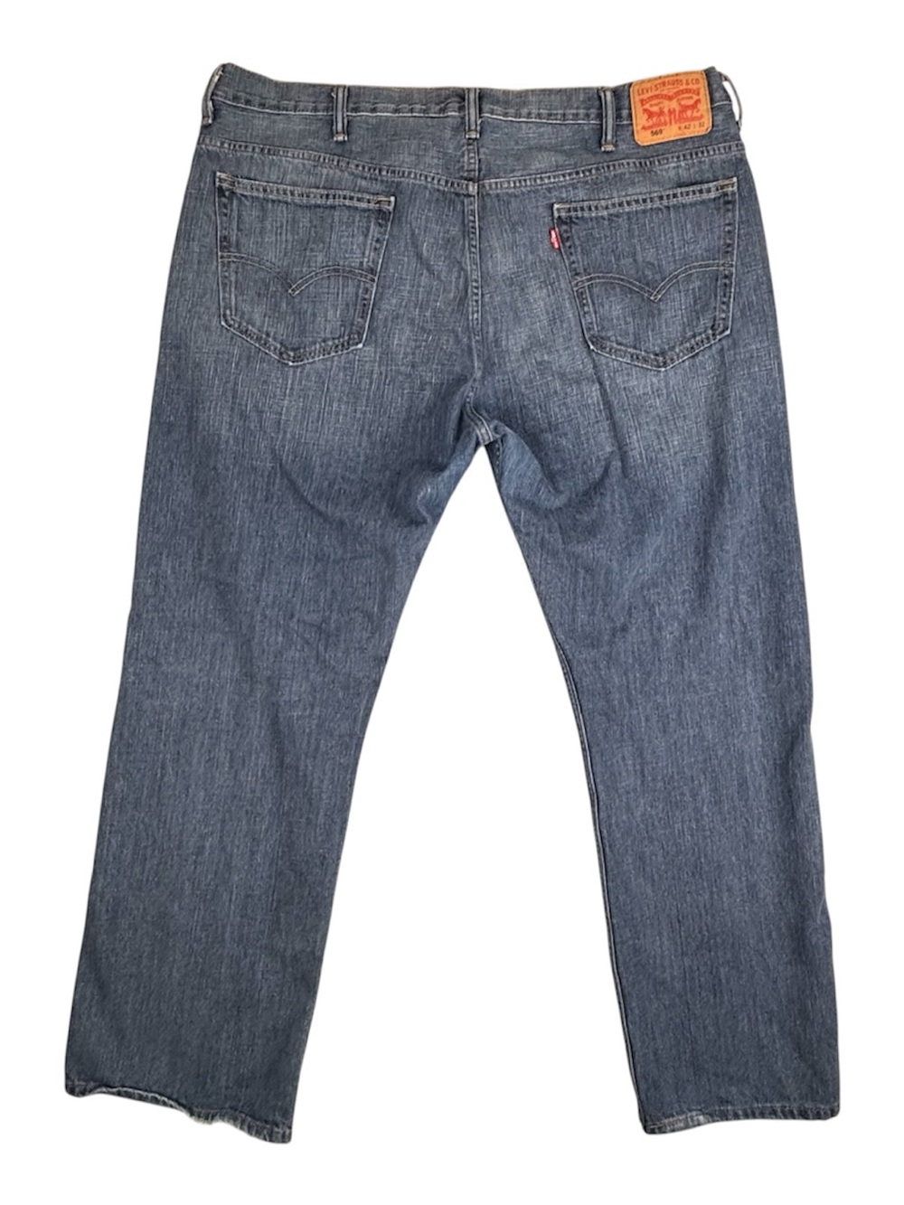 Levis 569 Jeans Men 42X32 Blue Loose Straight Denim Dark Wash Relaxed Baggy